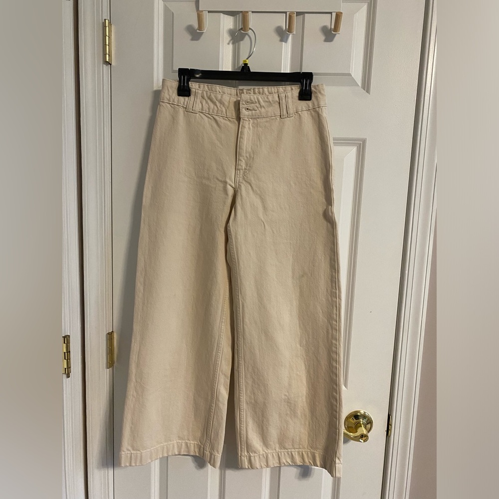 MANGO Denim High Waisted Wide Leg Jeans